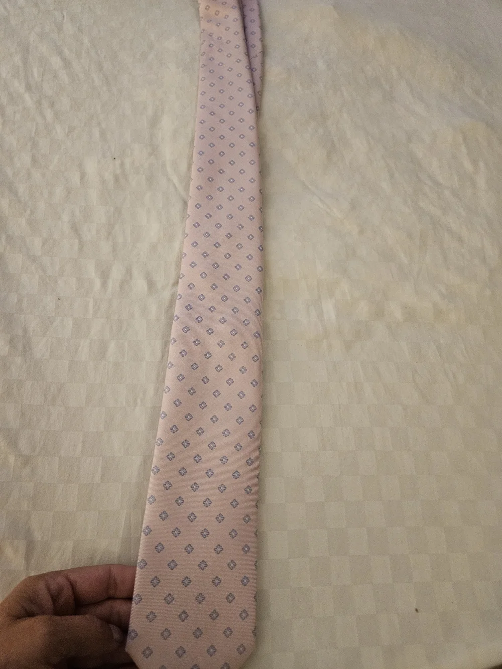 Tommy Hilfiger Light Pink Tie with Blue Floral Motif